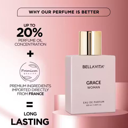 BELLAVITA GRACE Perfume for Women|Floral & Fruity Notes|Long Lasting Fragrance| Eau de Parfum - 100 ml  (For Women)