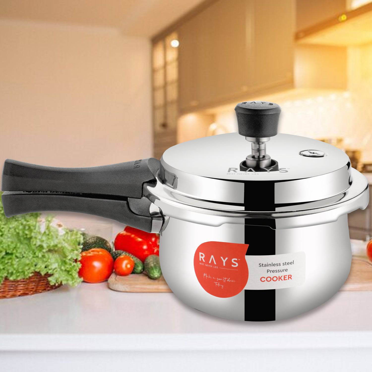 Stainless Steel Rays Fusion Pressure Cookers With Outer Lid (3.5 Litres) - Superior eMart