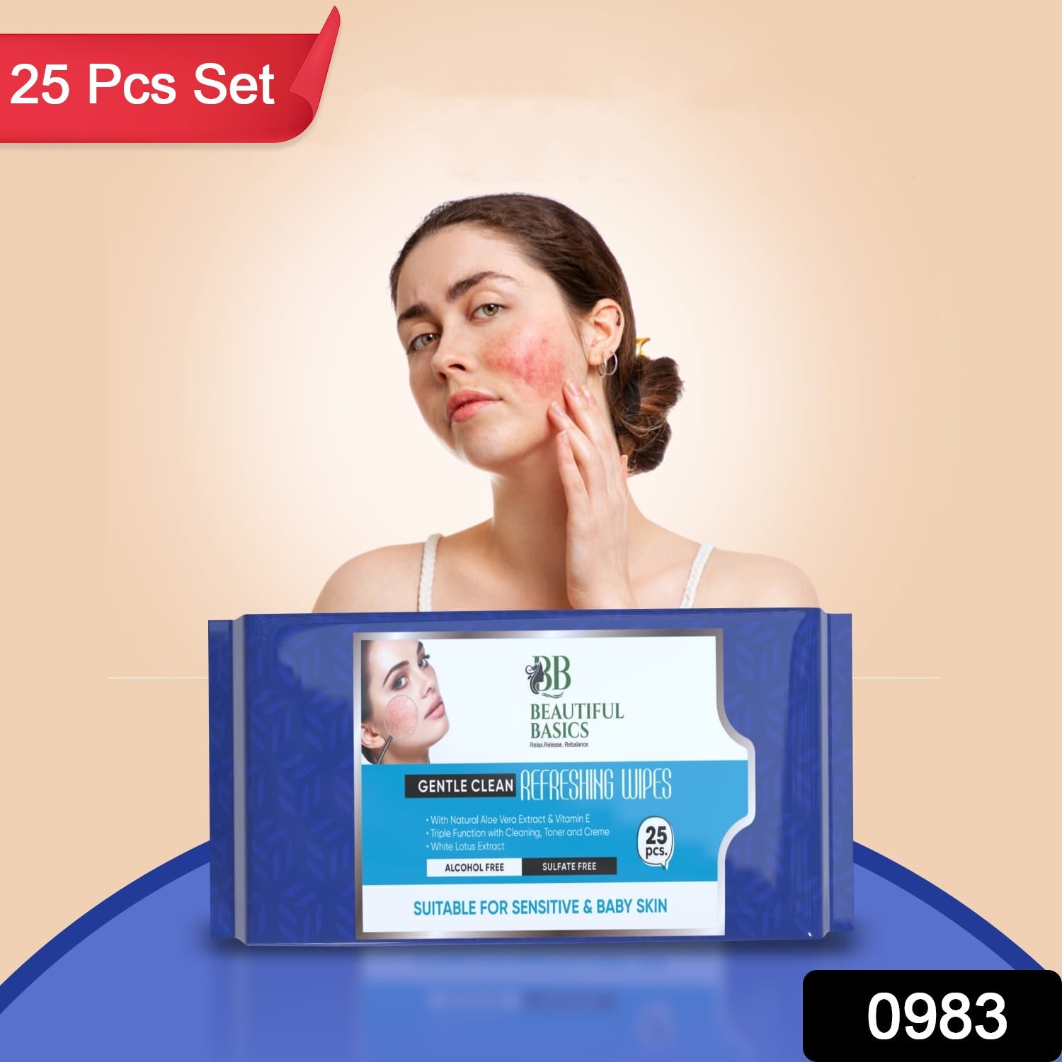 Refreshing Wet Wipes for Face | Facial Cleansing | Refreshing & Skin Hydration|  - 0983_sensitive_skin_face_wipes