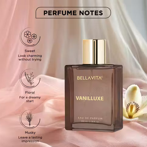 BELLAVITA VANILLUXE Perfume for Men & Women|Floral & Musky Notes|Long Lasting Fragrance| Eau de Parfum - 100 ml  (For Men & Women)