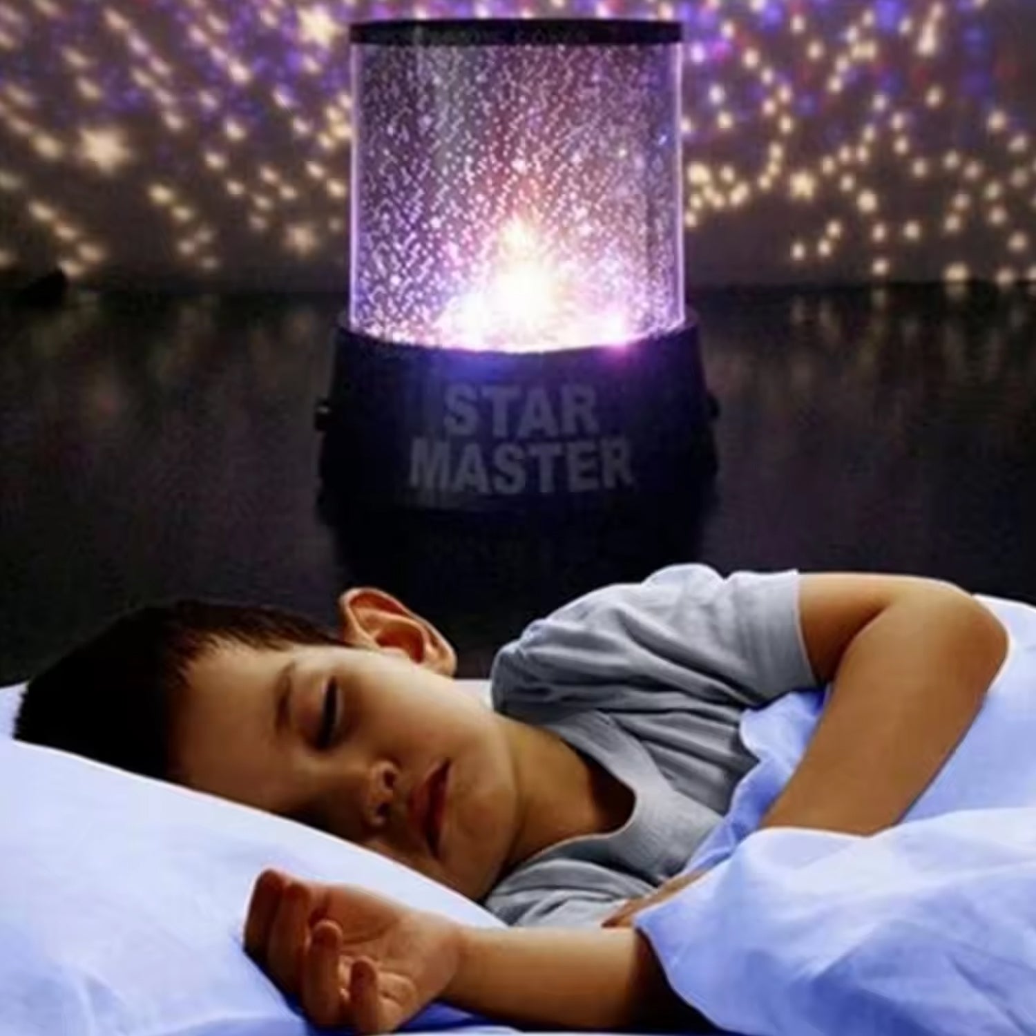 LED Projector Night Light Amazing Lamp, 3 Battery operated lamps, Rotation With  - 12869_couple_night_lamp_no3